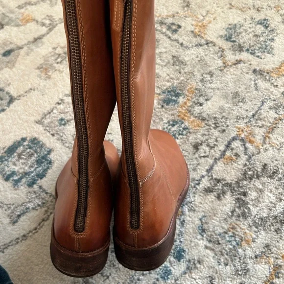 Free People Everly Equestrian Leather Knee-High Tan Boots 10 - Picture 14 of 16